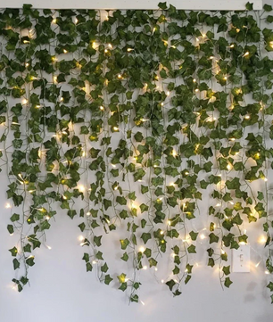 Kunst Klimop Slinger met LED Verlichting – Decoratieve Ivy Guirlande voor Interieur en Feestdecoratie
