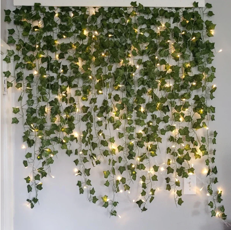 Kunst Klimop Slinger met LED Verlichting – Decoratieve Ivy Guirlande voor Interieur en Feestdecoratie