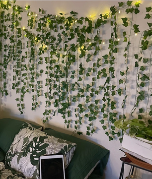 Kunst Klimop Slinger met LED Verlichting – Decoratieve Ivy Guirlande voor Interieur en Feestdecoratie