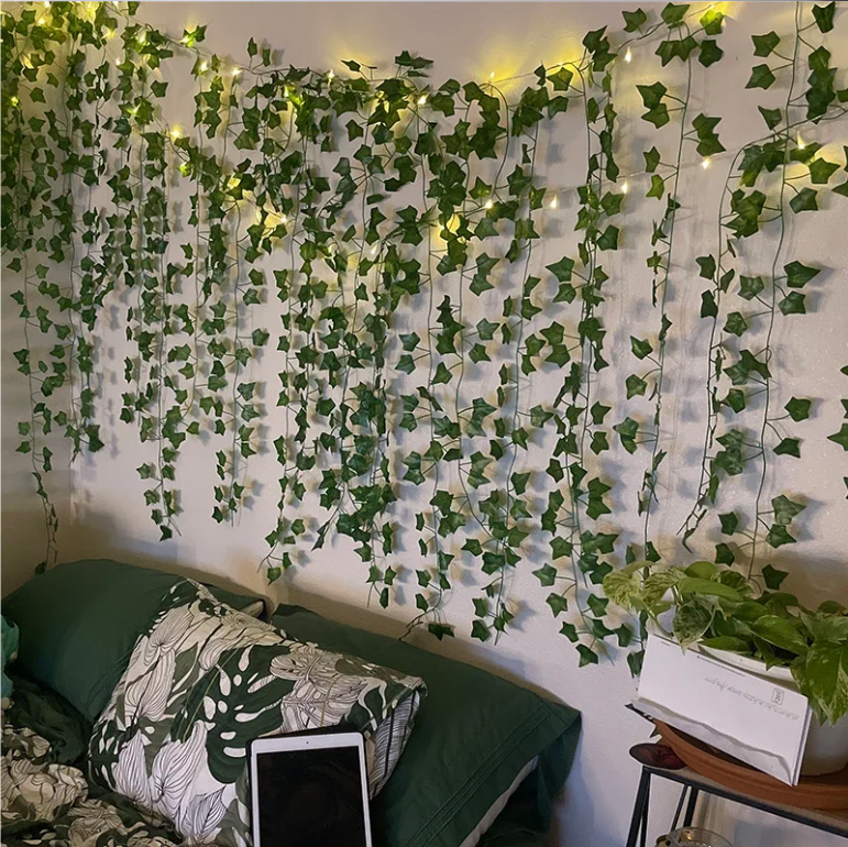 Kunst Klimop Slinger met LED Verlichting – Decoratieve Ivy Guirlande voor Interieur en Feestdecoratie