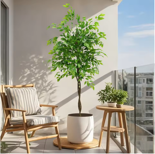 Kunst Ficus Boom in Pot – Grote Decoratieve Kamerplant voor Interieur en Kantoor