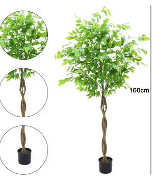 Kunst Ficus Boom in Pot – Grote Decoratieve Kamerplant voor Interieur en Kantoor