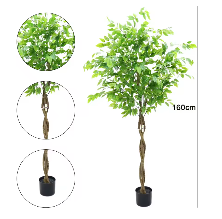 Kunst Ficus Boom in Pot – Grote Decoratieve Kamerplant voor Interieur en Kantoor