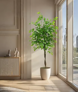 Kunst Ficus Boom in Pot – Grote Decoratieve Kamerplant voor Interieur en Kantoor