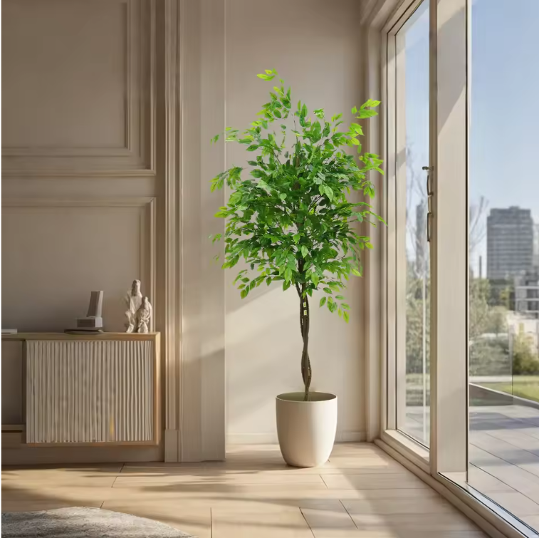 Kunst Ficus Boom in Pot – Grote Decoratieve Kamerplant voor Interieur en Kantoor