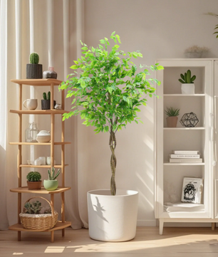 Kunst Ficus Boom in Pot – Grote Decoratieve Kamerplant voor Interieur en Kantoor