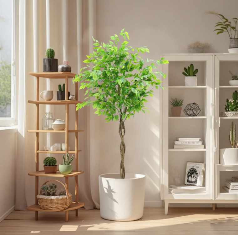 Kunst Ficus Boom in Pot – Grote Decoratieve Kamerplant voor Interieur en Kantoor