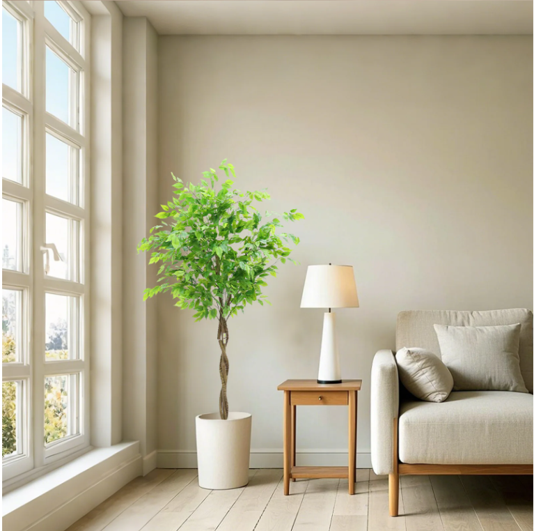 Kunst Ficus Boom in Pot – Grote Decoratieve Kamerplant voor Interieur en Kantoor