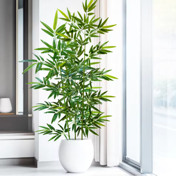 Kunst Bamboe Tak met Groene Bladeren – Decoratieve Bamboe Plant voor Interieur en Kantoor