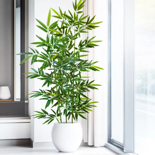 Kunst Bamboe Tak met Groene Bladeren – Decoratieve Bamboe Plant voor Interieur en Kantoor