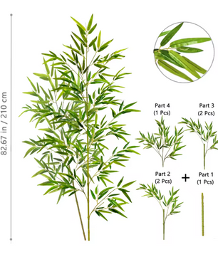 Kunst Bamboe Tak met Groene Bladeren – Decoratieve Bamboe Plant voor Interieur en Kantoor