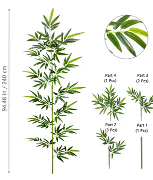 Kunst Bamboe Tak met Groene Bladeren – Decoratieve Bamboe Plant voor Interieur en Kantoor