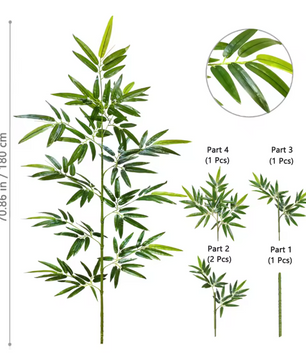 Kunst Bamboe Tak met Groene Bladeren – Decoratieve Bamboe Plant voor Interieur en Kantoor