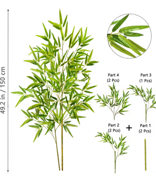 Kunst Bamboe Tak met Groene Bladeren – Decoratieve Bamboe Plant voor Interieur en Kantoor