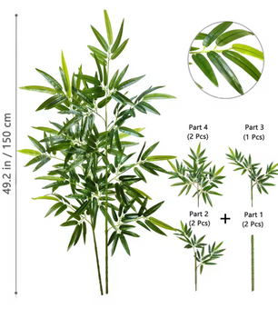 Kunst Bamboe Tak met Groene Bladeren – Decoratieve Bamboe Plant voor Interieur en Kantoor