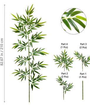 Kunst Bamboe Tak met Groene Bladeren – Decoratieve Bamboe Plant voor Interieur en Kantoor