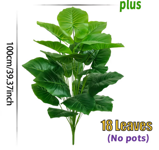 Kunst Palmplant 100 cm – Decoratieve Tropische Kamerplant met 18 Bladeren