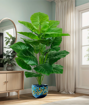 Kunst Palmplant 100 cm – Decoratieve Tropische Kamerplant met 18 Bladeren