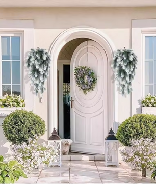 Set van 2 Kunst Dennentakken – Decoratieve Dennennaalden voor Kerst- en Winterdecoratie