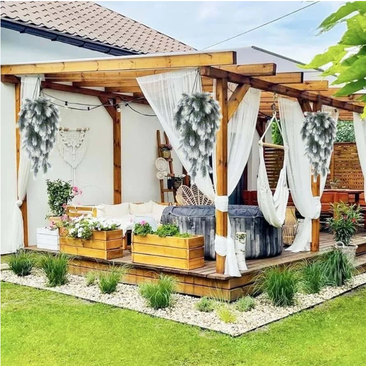 Set van 2 Kunst Dennentakken – Decoratieve Dennennaalden voor Kerst- en Winterdecoratie