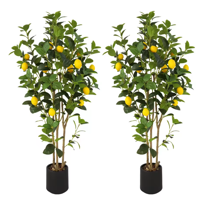Kunstmatige Citroenboom van 120 cm – Realistische Decoratieve Kunstplant met Citroenen voor Binnenruimtes