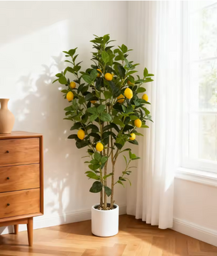 Kunstmatige Citroenboom van 120 cm – Realistische Decoratieve Kunstplant met Citroenen voor Binnenruimtes