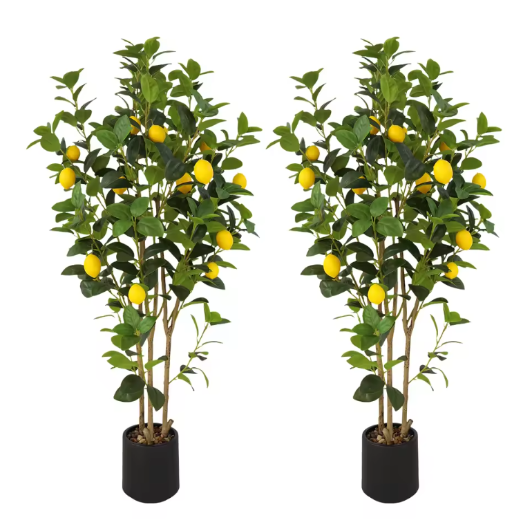 Kunstmatige Citroenboom van 120 cm – Realistische Decoratieve Kunstplant met Citroenen voor Binnenruimtes