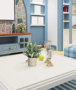 Set van 2 Kunstmatige Eucalyptus Planten – Kleine Decoratieve Kunstplanten in Pot