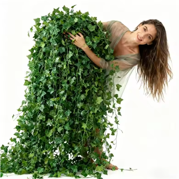 Set van 24 Kunstmatige Klimop Slingers – 19 m Decoratieve Groene Ivy Guirlande voor Wanddecoratie