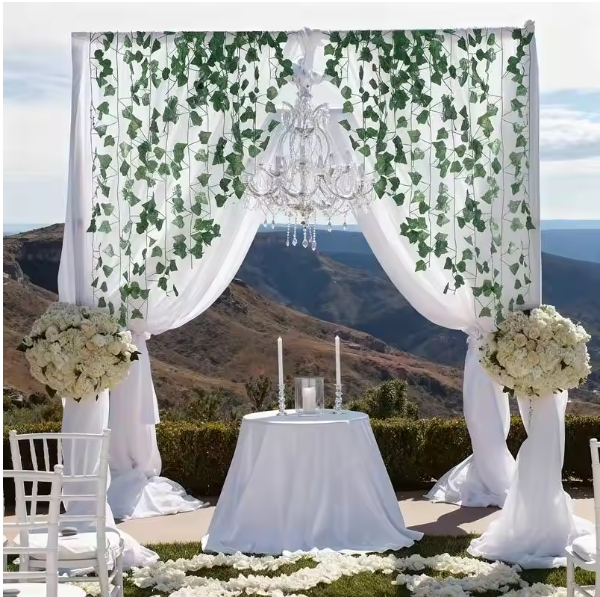 Set van 24 Kunstmatige Klimop Slingers – 19 m Decoratieve Groene Ivy Guirlande voor Wanddecoratie