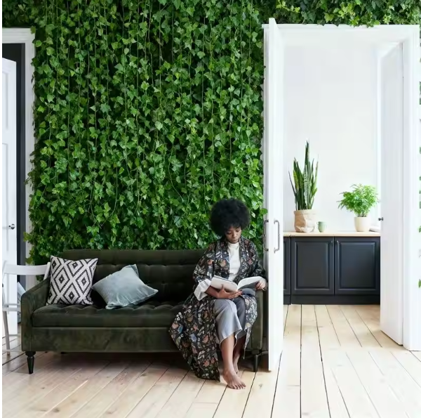 Set van 24 Kunstmatige Klimop Slingers – 19 m Decoratieve Groene Ivy Guirlande voor Wanddecoratie