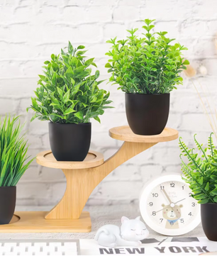 Set van 4 Kleine Kunstplanten – Decoratieve Faux Planten voor Tafel, Badkamer en Bureau