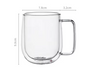 Dubbelwandige Glazen Koffiemok – Hittebestendig Borosilicaat Glas met Handvat