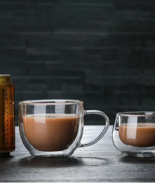 Dubbelwandige Glazen Koffiemok – Hittebestendig Borosilicaat Glas met Handvat