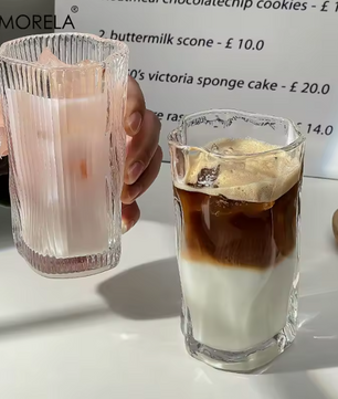 Twist Design Iced Coffee Glas – Modern Drinkglas voor Koude Dranken