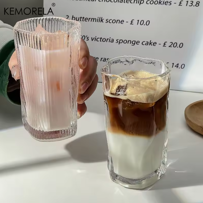 Twist Design Iced Coffee Glas – Modern Drinkglas voor Koude Dranken