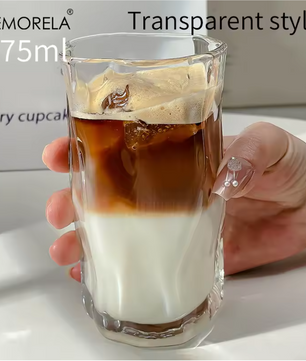 Twist Design Iced Coffee Glas – Modern Drinkglas voor Koude Dranken