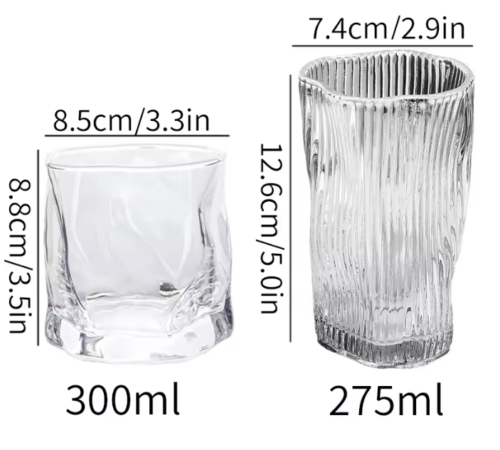 Twist Design Iced Coffee Glas – Modern Drinkglas voor Koude Dranken