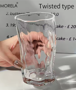 Twist Design Iced Coffee Glas – Modern Drinkglas voor Koude Dranken