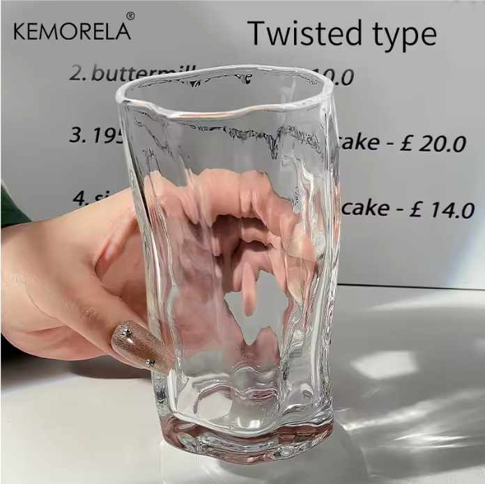 Twist Design Iced Coffee Glas – Modern Drinkglas voor Koude Dranken