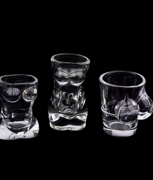 Uniek Lichaamsvorm Shotglas – Transparant Glazen Drinkglas voor Whiskey, Vodka en Cocktails
