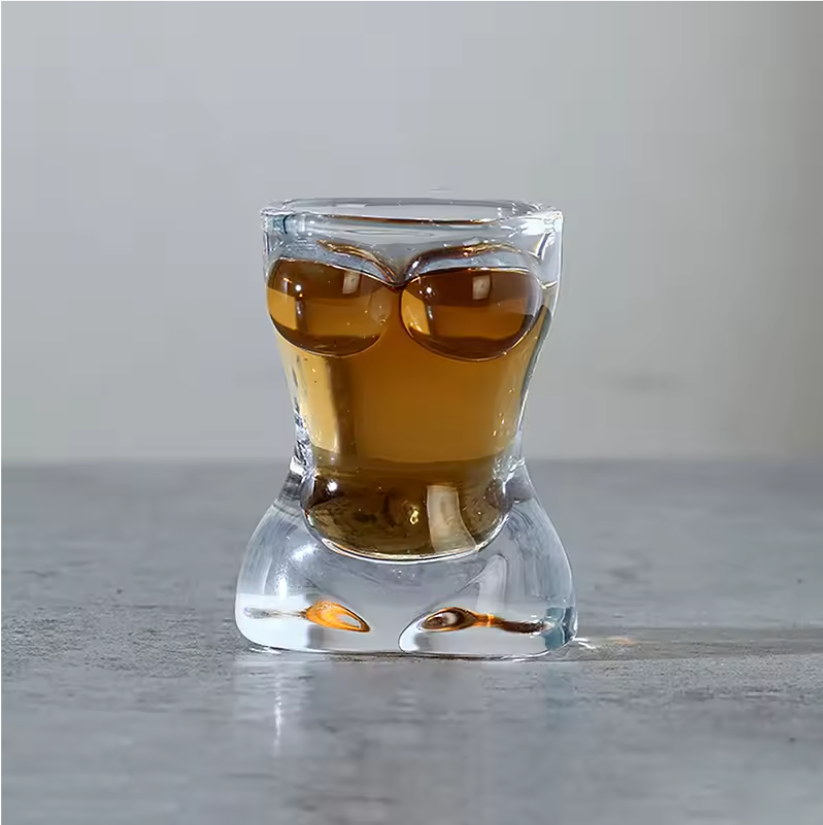 Uniek Lichaamsvorm Shotglas – Transparant Glazen Drinkglas voor Whiskey, Vodka en Cocktails