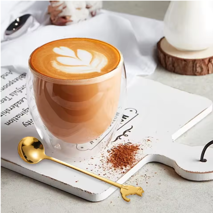 Kattenvormige RVS Dessert- en Roerlepels – Mini Lepels voor Koffie, Thee en IJs