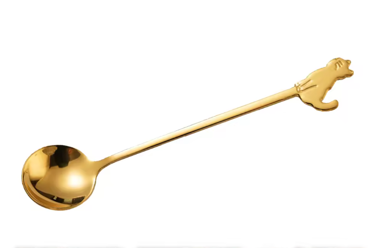 Kattenvormige RVS Dessert- en Roerlepels – Mini Lepels voor Koffie, Thee en IJs