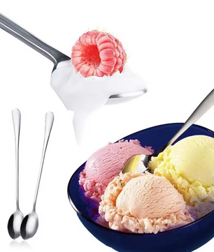 Set van 6 Lange RVS Koffielepels – Multifunctionele IJs-, Dessert- en Theelepels