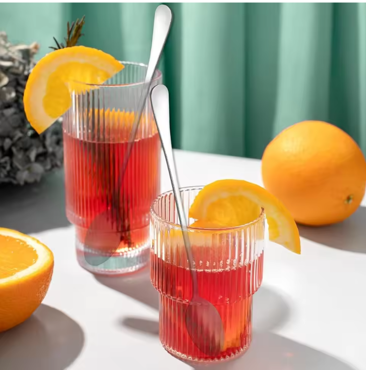 Set van 6 Lange RVS Koffielepels – Multifunctionele IJs-, Dessert- en Theelepels