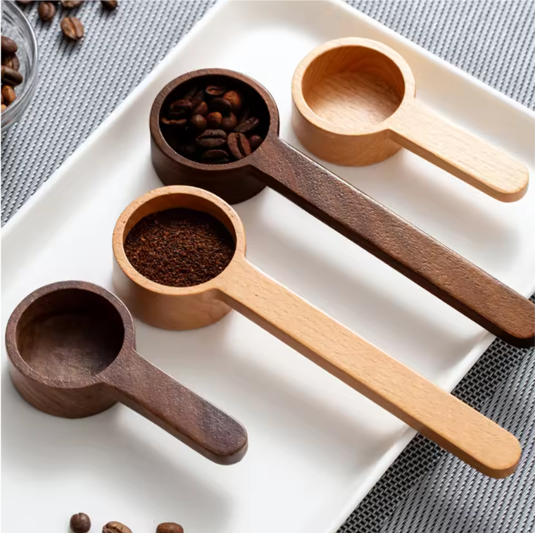 Walnoten Houten Koffieschep – Massief Houten Maatschep voor Koffie en Poeder