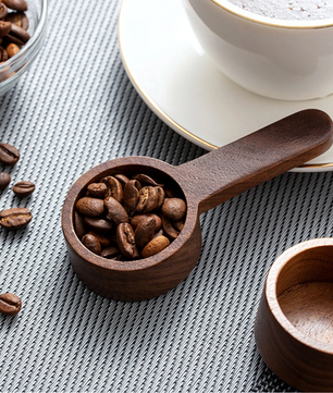 Walnoten Houten Koffieschep – Massief Houten Maatschep voor Koffie en Poeder