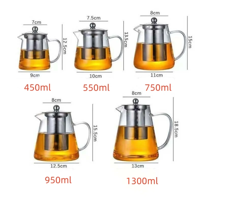 Glazen Theepot met RVS Theefilter – Hittebestendig Borosilicaat Glas