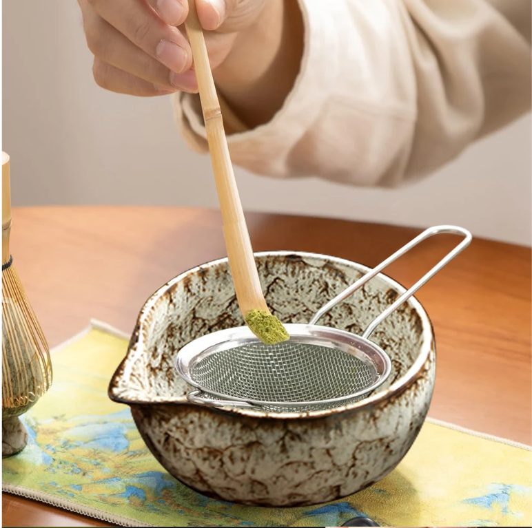 6-Delige Japanse Matcha Theeset – Matcha Kom, Bamboe Klopper en Accessoires